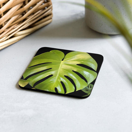 Monstera Deliciosa Cork-back coaster